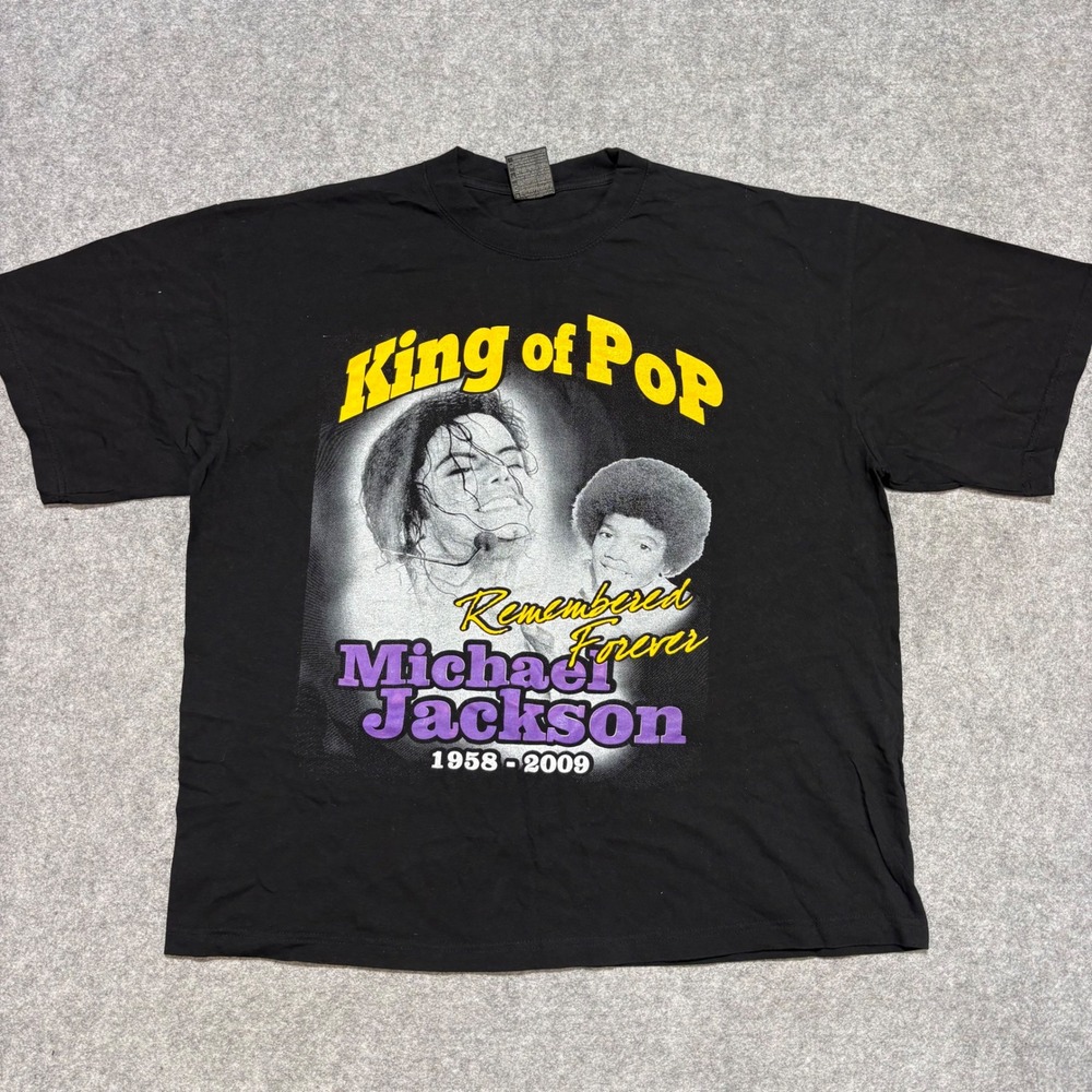 Michael Jackson King of Pop Memorial Graphic Tee Black Mens 2XL CH Gold Series